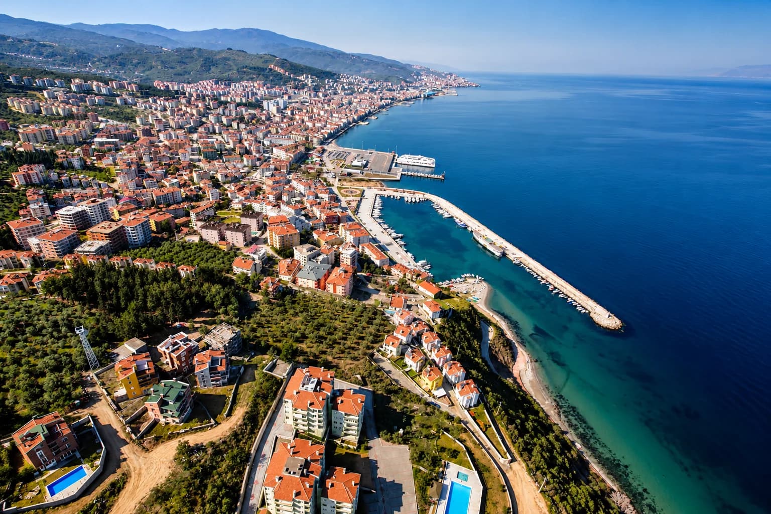 Mudanya sahili ve kent panoraması, Bursa